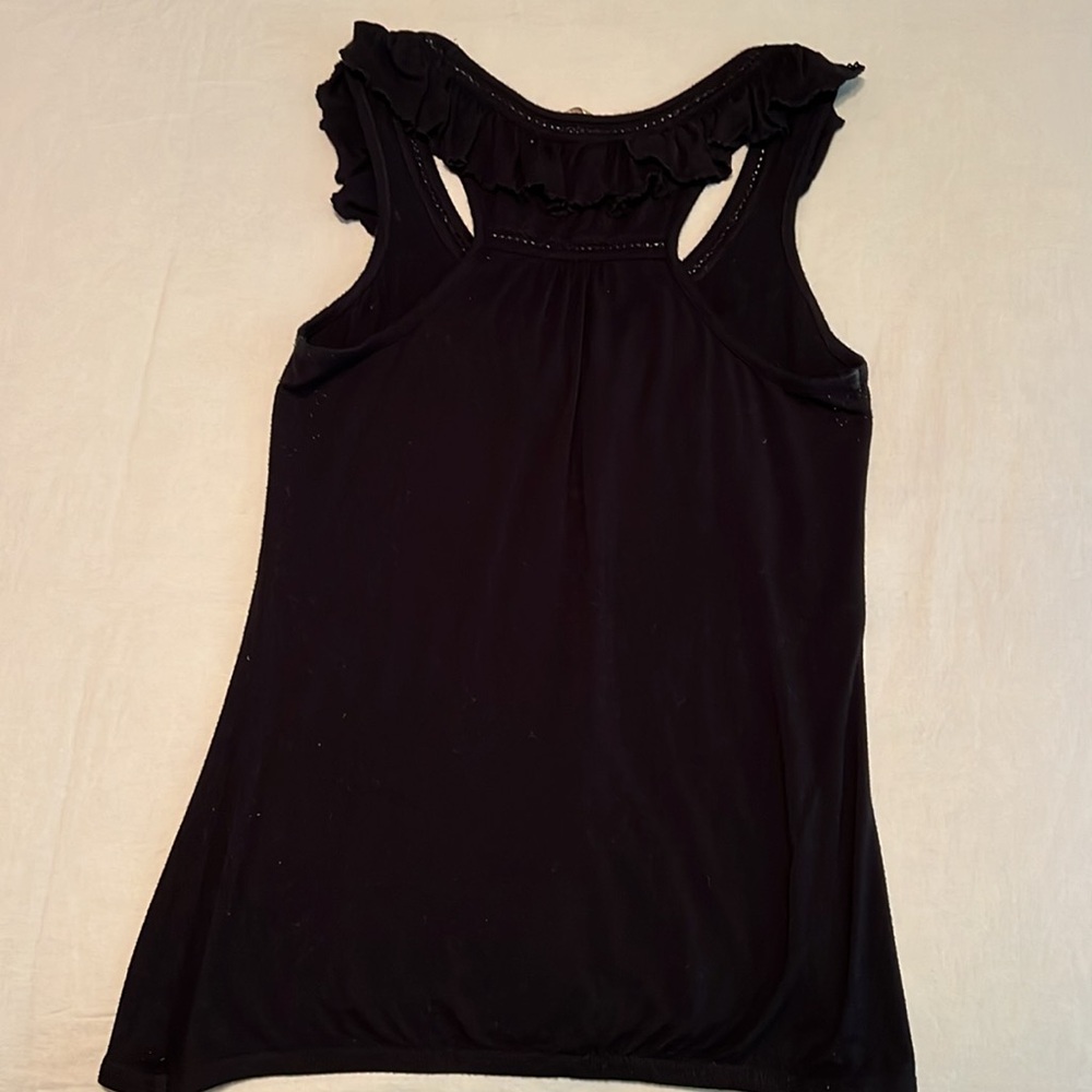 Black Ruffled Tank Top - Picture 4 of 5